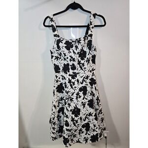 Vintage Y2K Fit & Flare Dress Floral Size 11 Pinup Rockabilly Retro Glam Pin Up